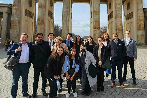 Prof. William Donahue and his class in Berlin. Spring 2024